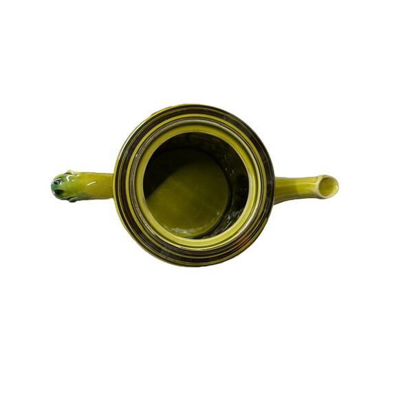 VTG Lefton Teapot Geo Z Floral Green Hand Painted Blue White Flower‎ Garden Read - Picture 12 of 14